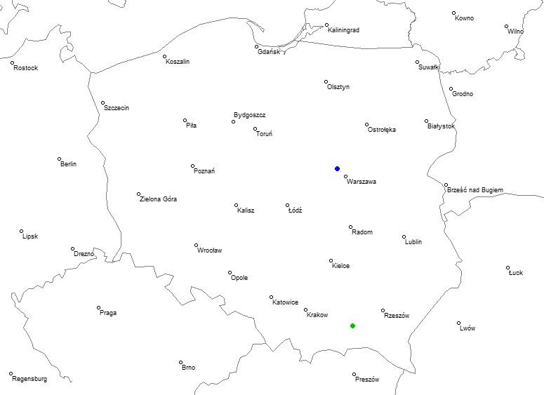 Ołpiny, powiat tarnowski, małopolskie Palmiry, powiat nowodworski, mazowieckie