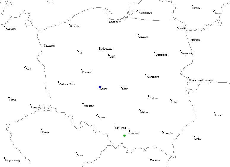 Zebrzydowice, powiat wadowicki, małopolskie Kalisz, wielkopolskie