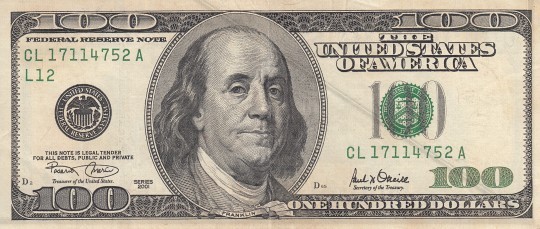 100 dolarów, banknot, 2001.