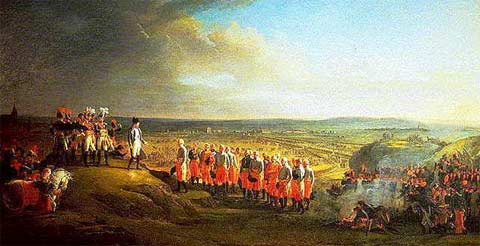 Bitwa pod Ulm. Napoleon przyjmuje kapitulację generała Macka.